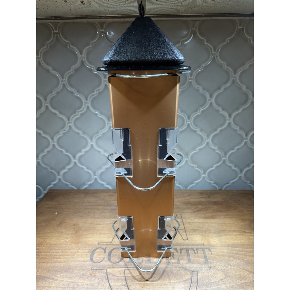 Copper Sheet Metal Bird Hopper Feeder Mom Style